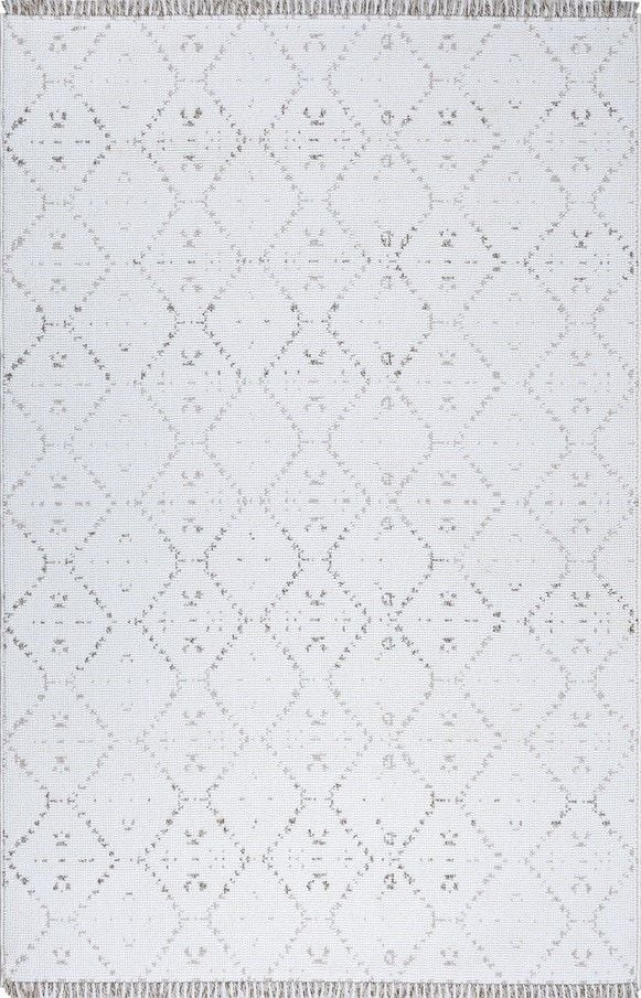 Sanat Halı Lora Plus Serisi 3741 Beyaz Yumuşak Dokulu İskandinav Hav Tozu Vermeyen Halı