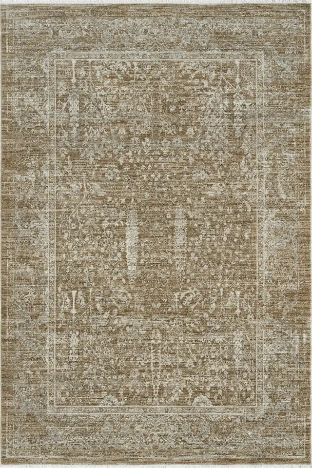 Seyran Halı Peru 10202 Yeşil Polyester Çerçeveli Yumuşak Doku Yüksek Kaliteli Halı