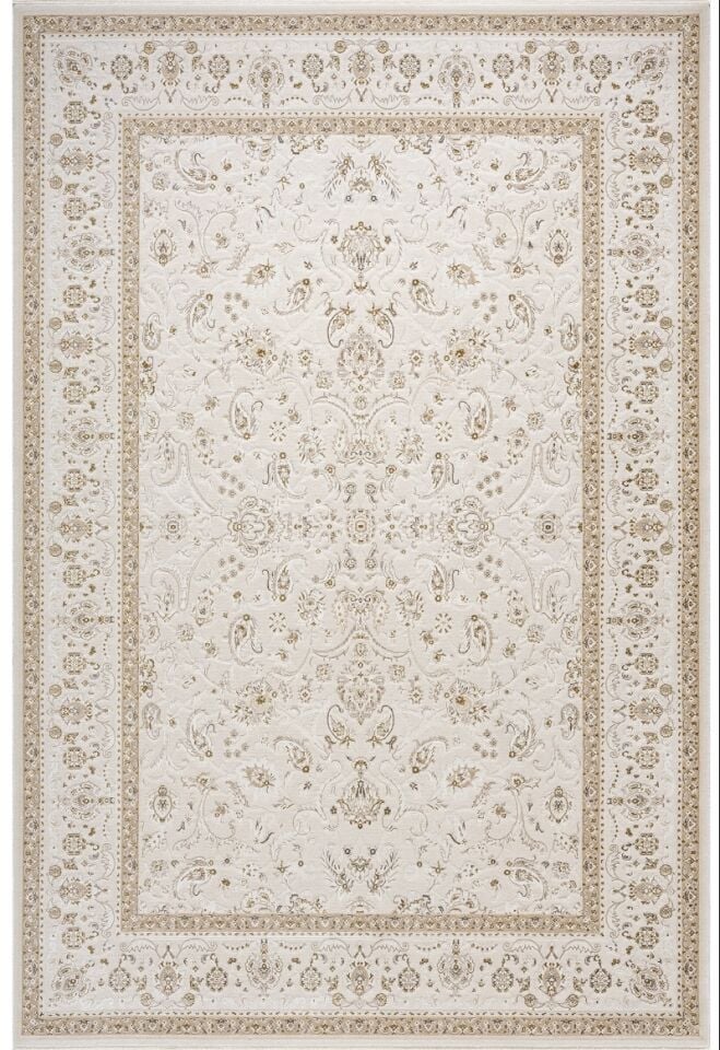 Elexus Halı Woolly 4144 Krem Akrilik Viskon Yumuşak Dokulu Modern Halı