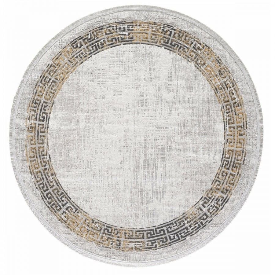 Gümüşsuyu Halı Black & Brown 11298 - Sarı Daire