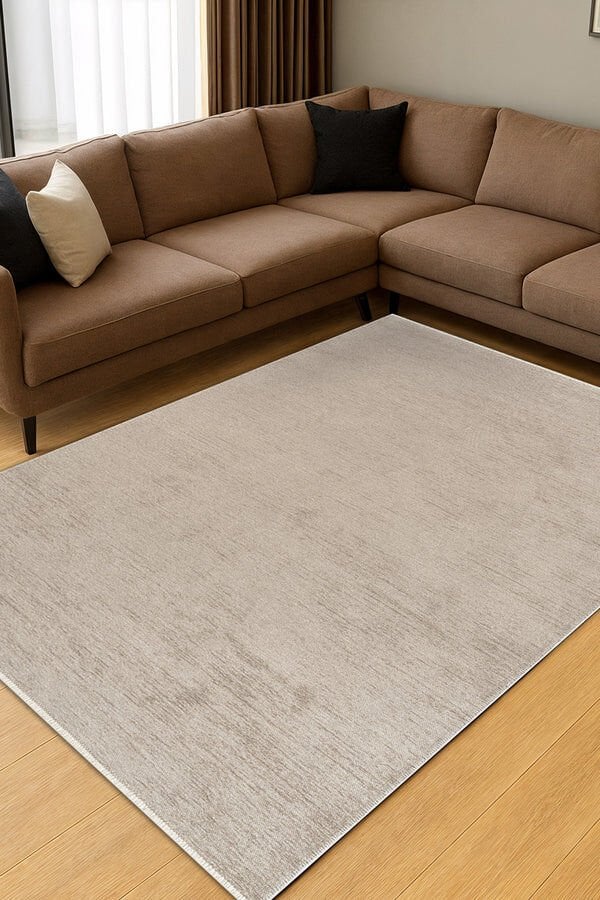 Atlas Halı Ecole QF01A Bej Pamuk Akrilik Yumuşak Dokulu Kilim Halı