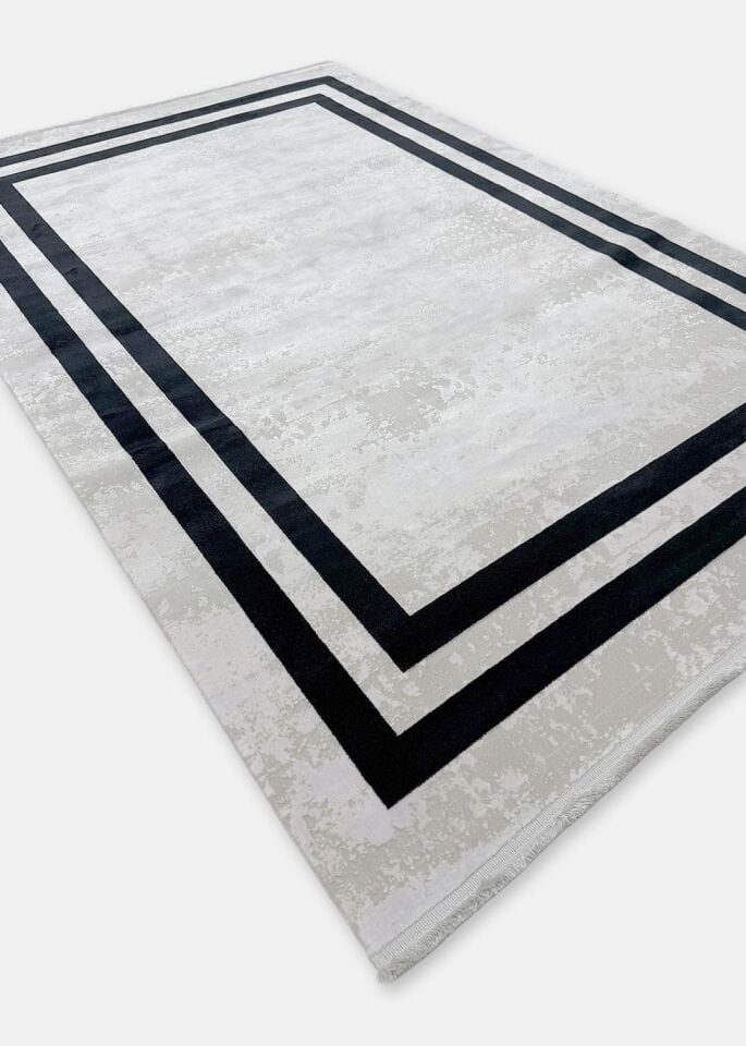 Pierre Cardin Halı Monet MT20B Siyah Gri Modern Desenli Şık Makine Dokuması Halı