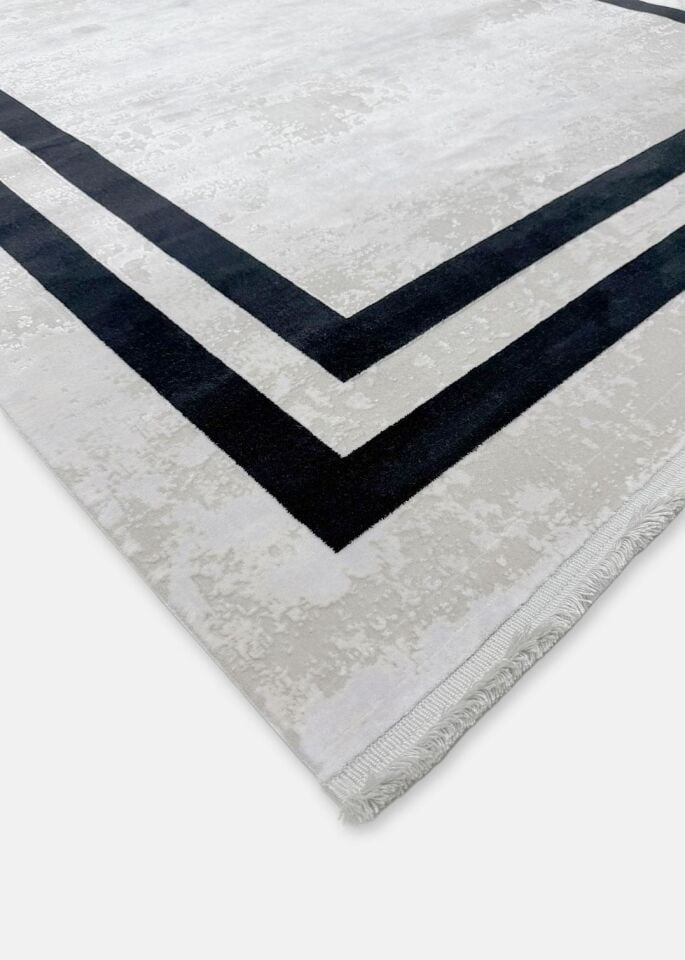 Pierre Cardin Halı Monet MT20B Siyah Gri Modern Desenli Şık Makine Dokuması Halı