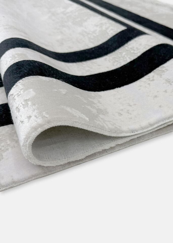 Pierre Cardin Halı Monet MT20B Siyah Gri Modern Desenli Şık Makine Dokuması Halı