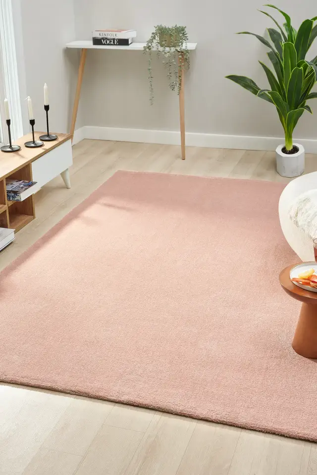 Seyran Halı Bali 4500 Pembe  Yumuşak Dokulu Modern Yolluk