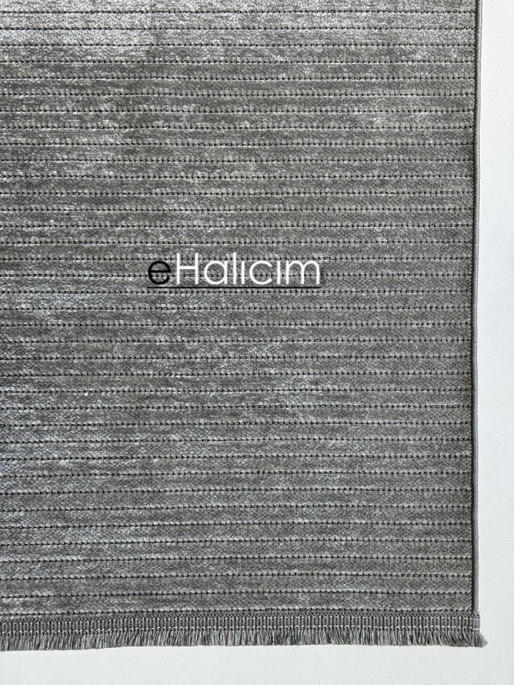 Luxess Halı Cool 404 Gri Pamuk Şönil Polyester Modern Yumuşak Dokulu Kilim