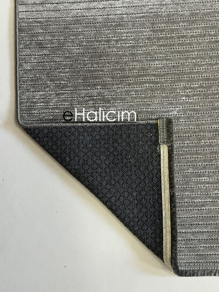 Luxess Halı Cool 404 Gri Pamuk Şönil Polyester Modern Yumuşak Dokulu Kilim