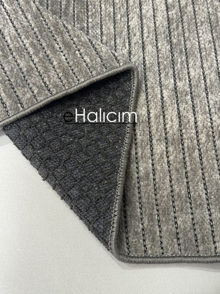 Luxess Halı Cool 404 Gri Pamuk Şönil Polyester Modern Yumuşak Dokulu Kilim