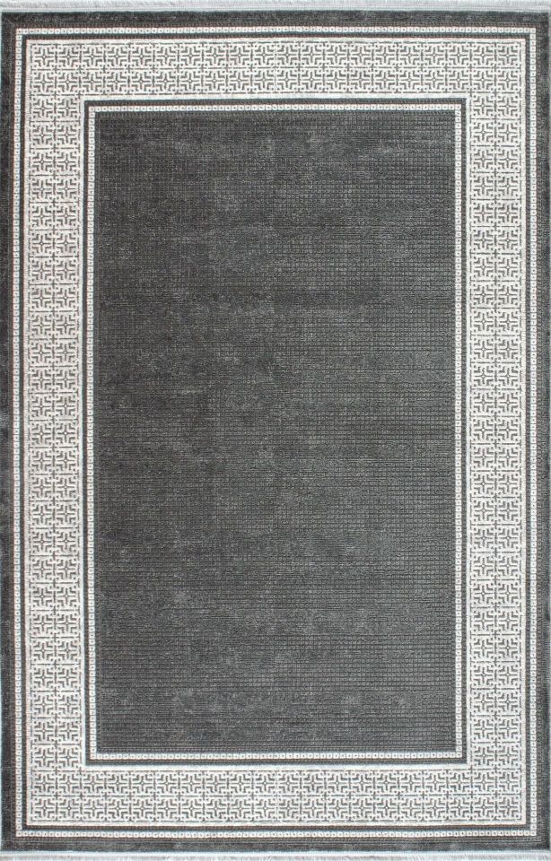 Artemis Halı Samoa 2930E Antrasit Krem Akrilik Çerçeveli Modern Oturma Odası ve Salon Halısı