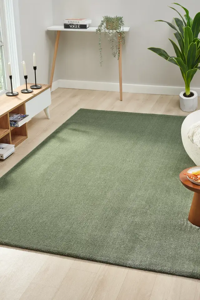 Seyran Halı Bali 4500 Yaşil Yumuşak Dokulu Modern Yolluk