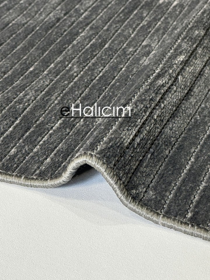 Luxess Halı Cool 404 Antrasit Pamuk Şönil Polyester Modern Yumuşak Dokulu Kilim