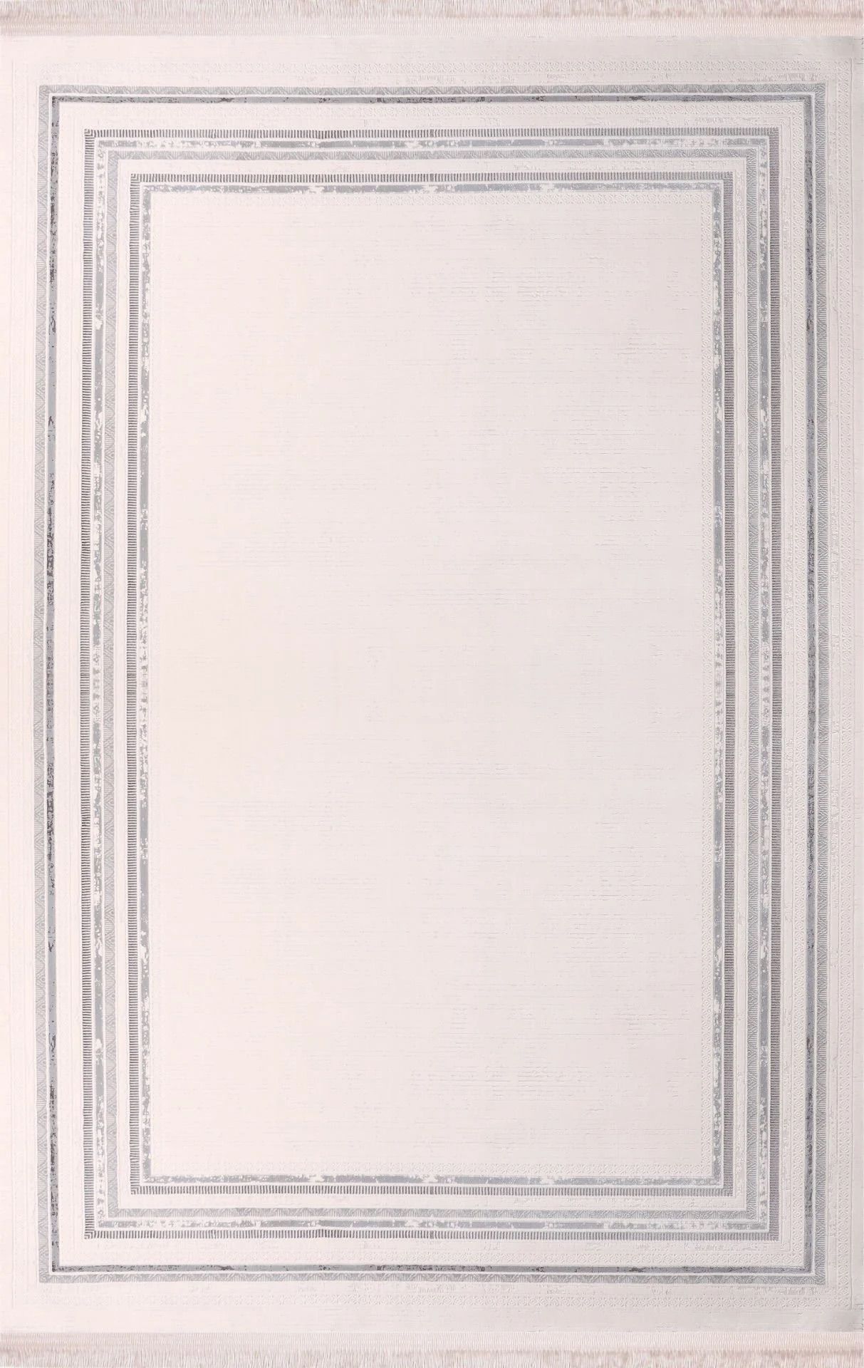 Nexus Halı Kanije 186 Gri Viskon Çerçeveli Dokuma Taban Saçaklı Halı