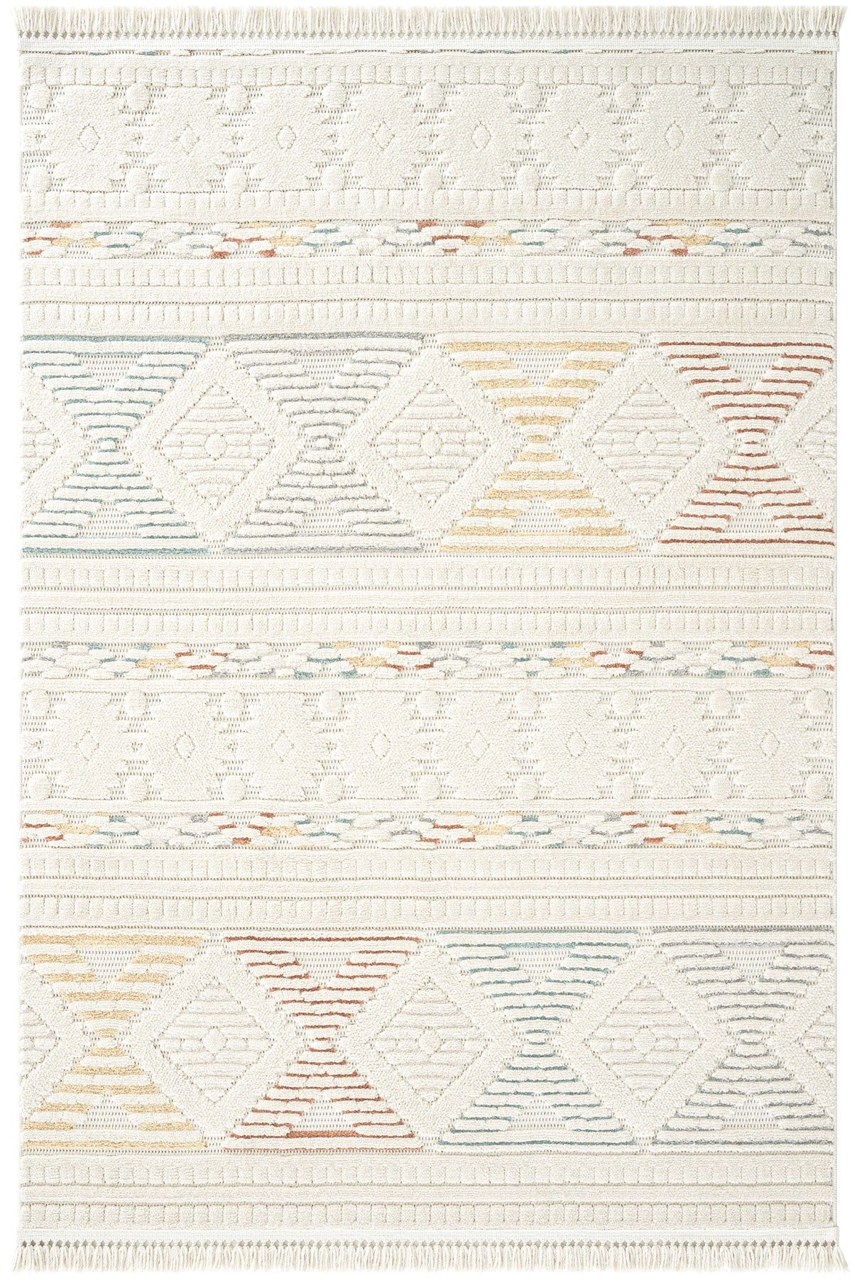 eHalıcım Ruby EH1551B Multi Bej Kolay Temizlenen Hav Toz Vermez Etnik Halı