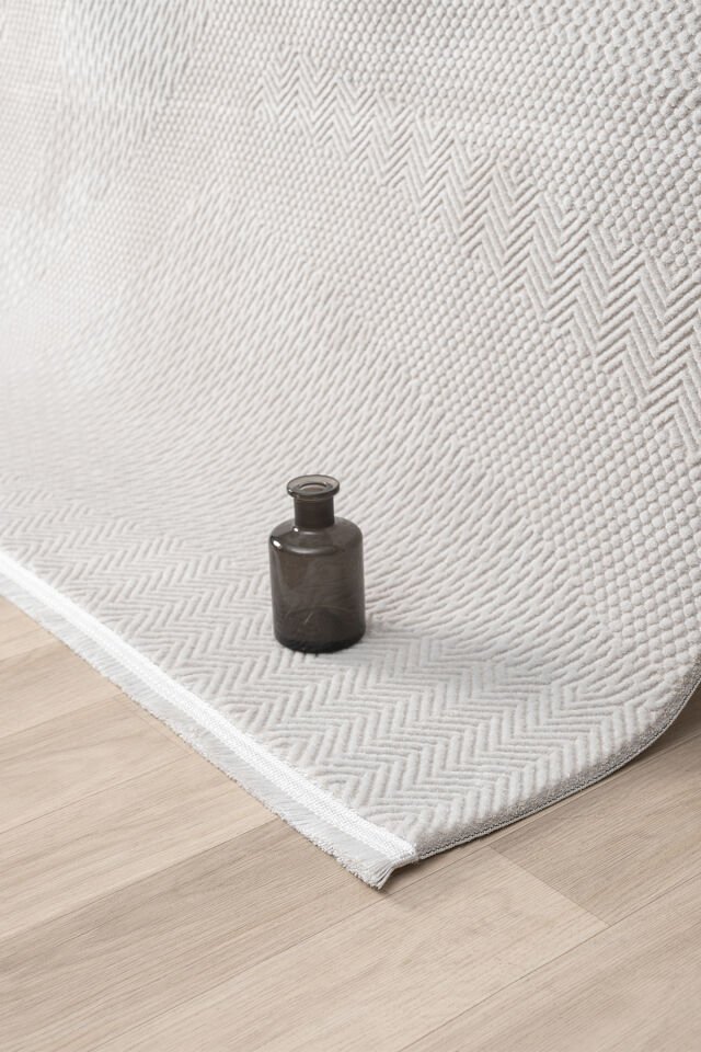 Seyran Halı Lima 0556 Gri Akrilik Pamuk Taban Modern Saçaklı Halı