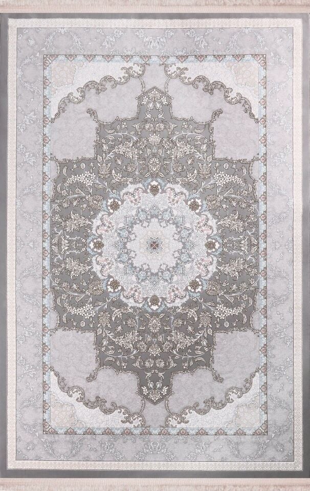 Nexus Halı Louvre 38520B Gri 100 Tarak Polyester İplik Çerçeveli Klasik Halı