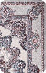 Nexus Halı Louvre 38562A Gri 100 Tarak Polyester İplik Çerçeveli Klasik Halı