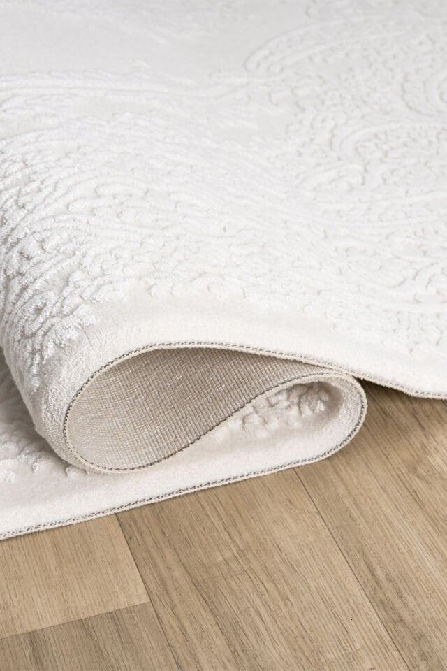 Seyran Halı Lima 0561 Krem Akrilik Çerçeveli Pamuk Taban Klasik Saçaklı Halı