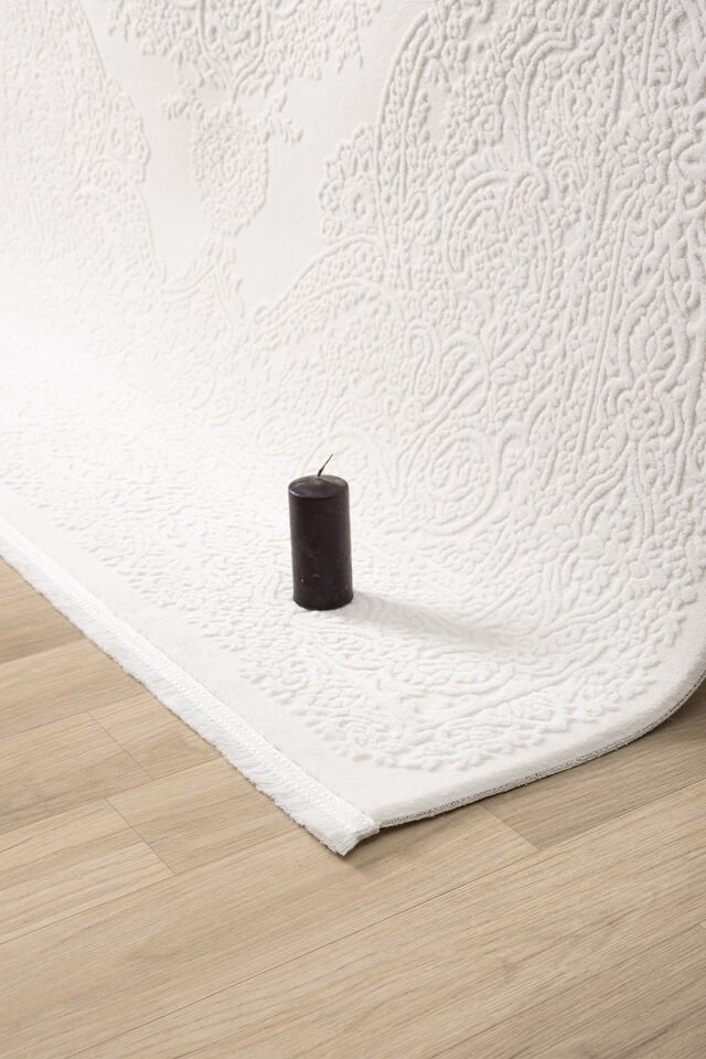 Seyran Halı Lima 0561 Krem Akrilik Çerçeveli Pamuk Taban Klasik Saçaklı Halı