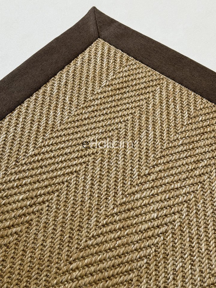 eHalıcım Bombay 665 Bej Kolay Temizlenir Hav Tozu Vermeyen Bordürlü Balık Sırtı Halı