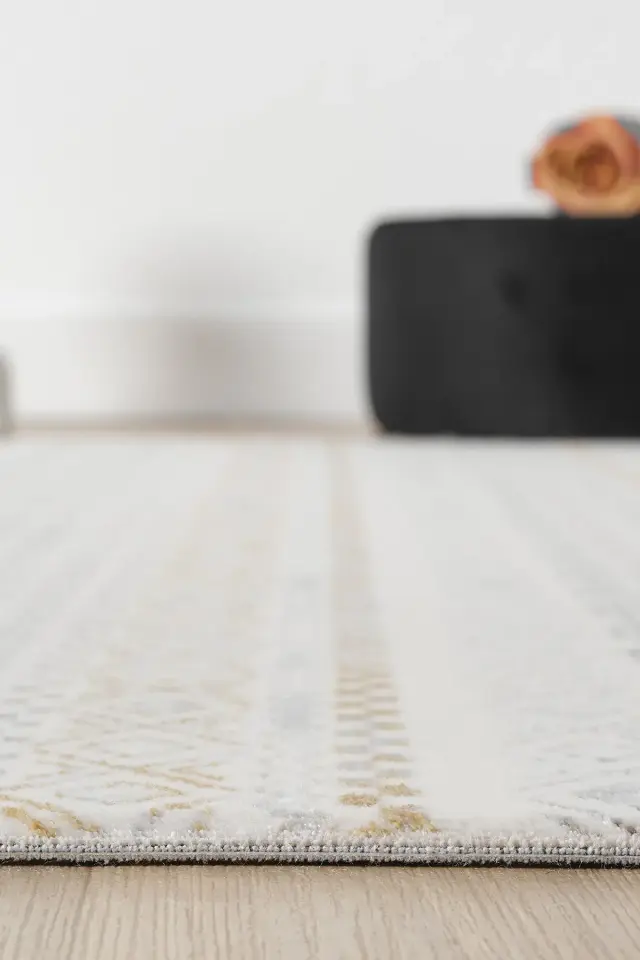 Seyran Halı Ahlat 7050 Gold Akrilik Dokuma Taban Saçaklı Modern Şık Halı