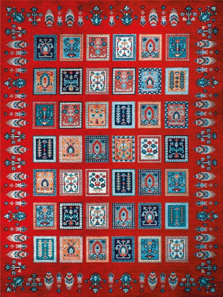 Nexus Halı Historia HST003 Etnik Desenli Çerçeveli Klasik Şık Yumuşak Dokulu Halı