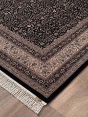 eHalıcım Hereke HR01B Kara Tezgah Üst Kalite Doğal İplik Klasik Halı