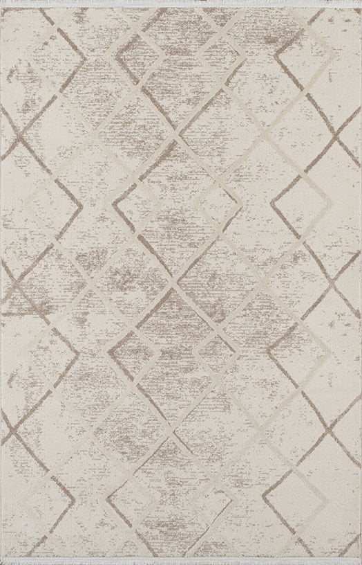 Atlas Halı Gloria GX16A Kahverengi Bej Modern Geometik Desenli Salon ve Oturma Odası Halısı
