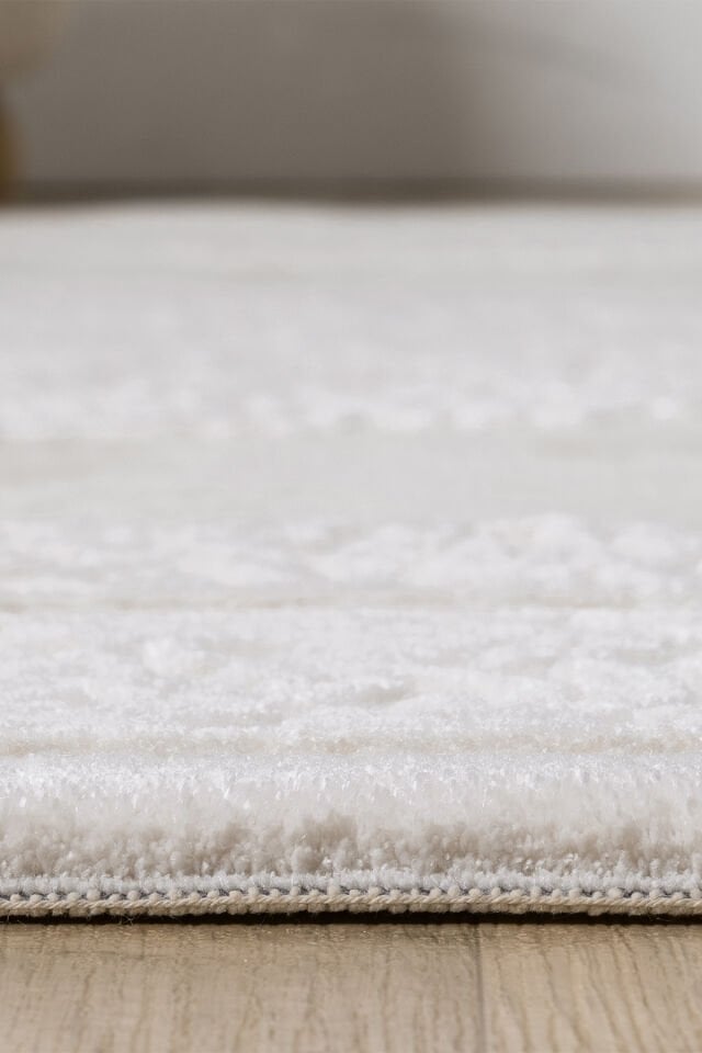 Seyran Halı Lima 0562 Bej Akrilik Çerçeveli Pamuk Taban Modern Saçaklı Halı