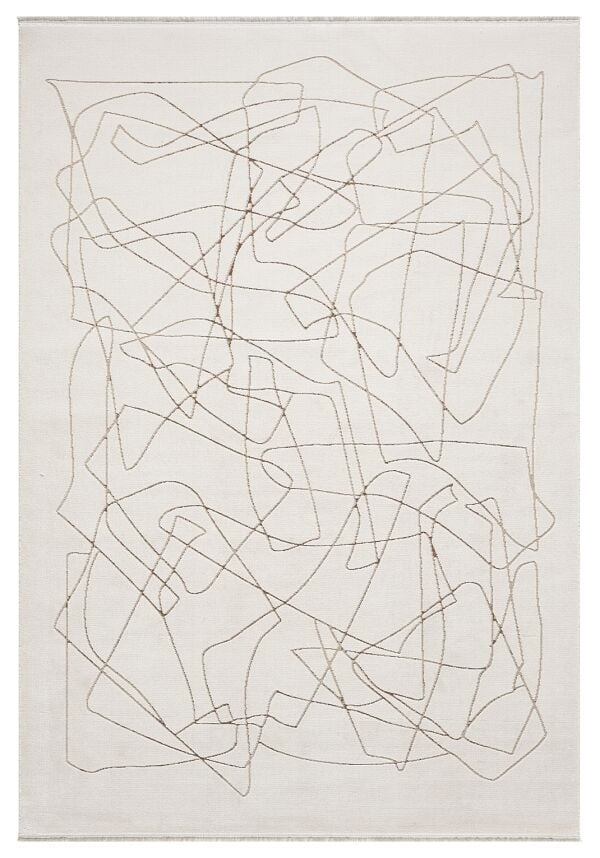 Sanat Halı Cover 4076 Bej Modern Şık Yumuşak Dokulu Salon ve Oturma Odası Halısı