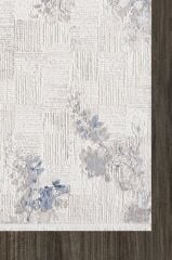 Artemis Halı Artex 2506A Krem Lacivert Akrilik Dokuma Taban Modern Şık Oturma Odası ve Salon Halısı