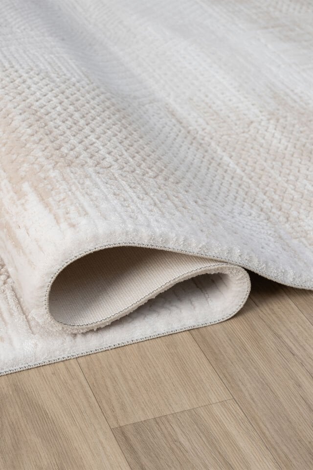 Seyran Halı Lima 0560 Bej Akrilik Pamuk Taban Modern Saçaklı Halı