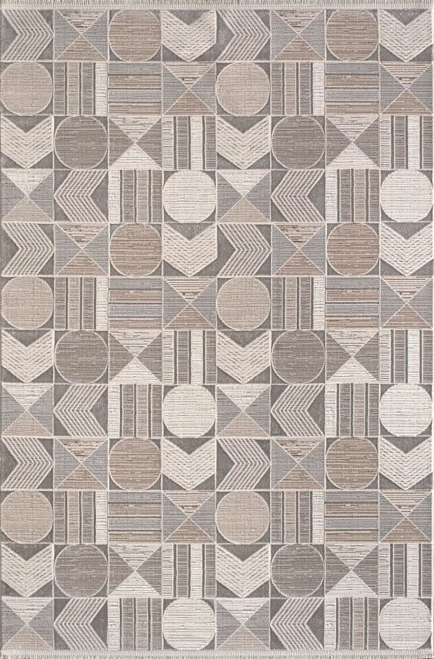 Artemis Halı Gina 03074B Krem Gri Yumuşak Dokulu Salon Koridor Mutfak Yatak Odası Halısı