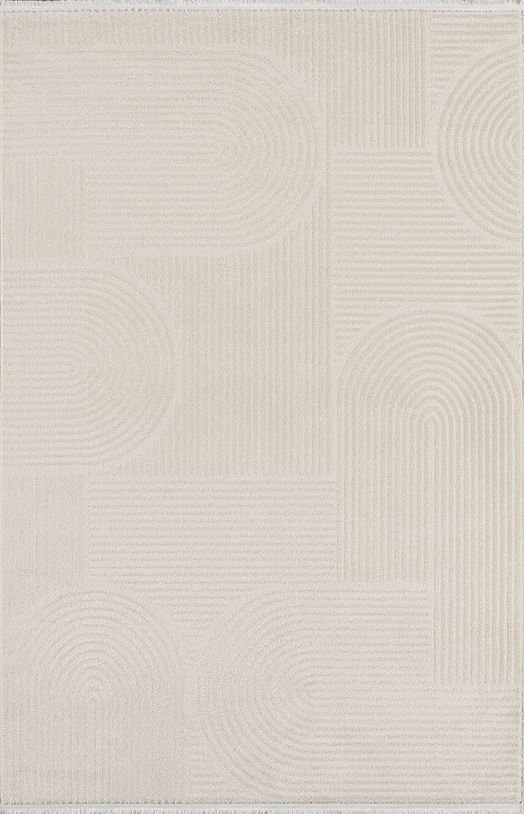 Atlas Halı Gloria GX18A Krem Bej Modern Geometik Desenli Salon ve Oturma Odası Halısı