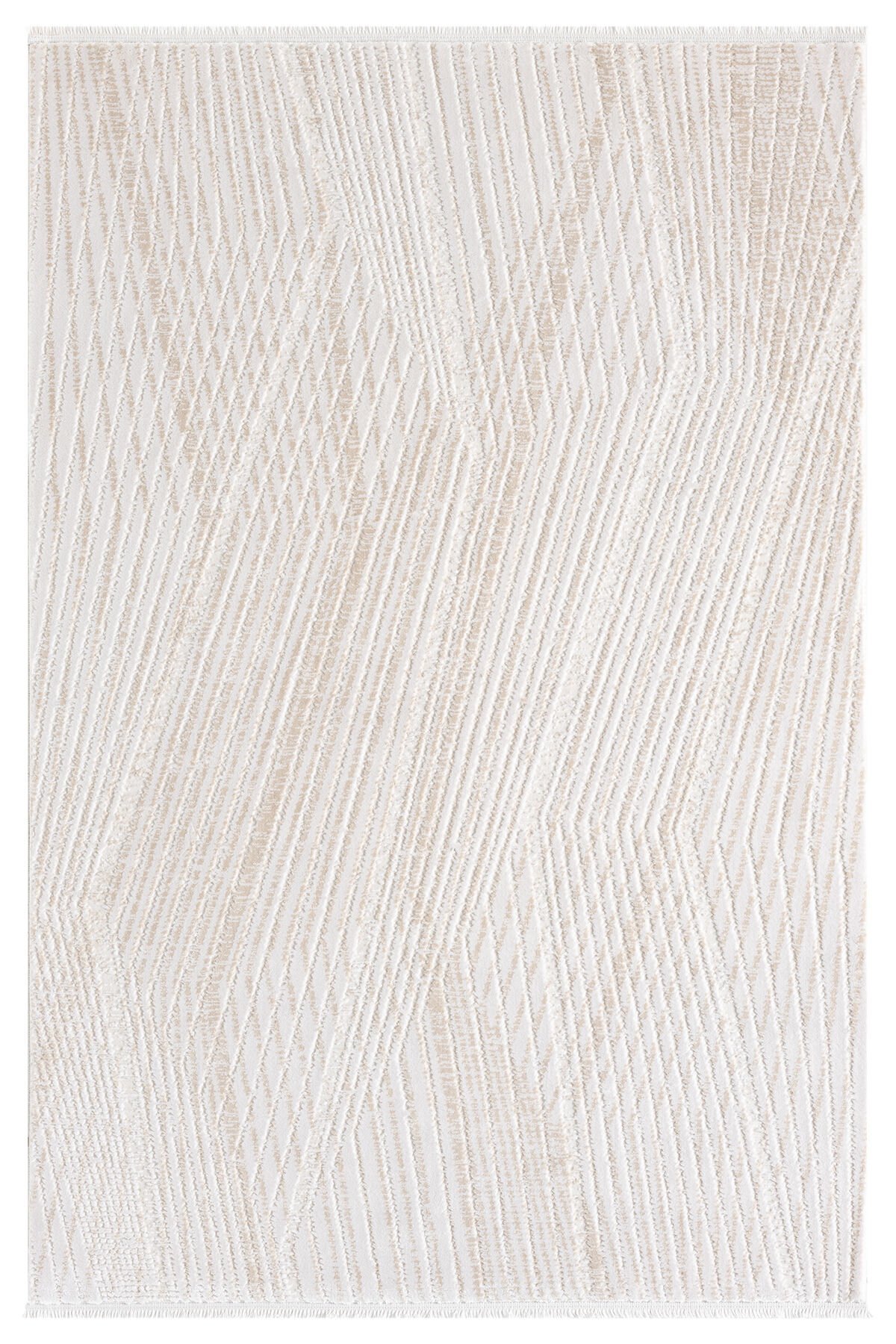 Seyran Halı Lima 0558 Bej Akrilik Pamuk Taban Modern Saçaklı Halı