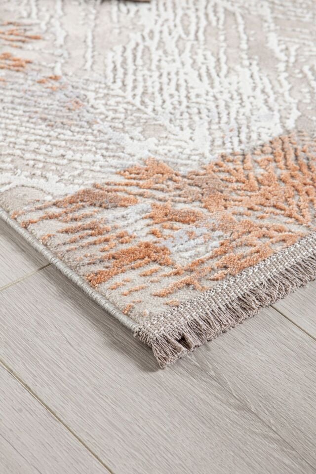 Artemis Halı Artex 2509B Krem Bordo Akrilik Dokuma Taban Modern Şık Oturma Odası ve Salon Halısı