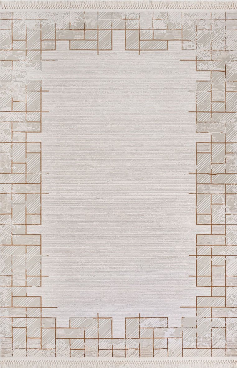 Luxess Halı Olivya 1081 Taba Akrilik Çerçeveli Yüksek Kaliteli Modern Şık Halı