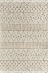 Etnik 1002 Hav Toz Vermez Yumuşak Dokulu Etnik Örgü Desenlere Sahip Modern Krem İskandinav Halı