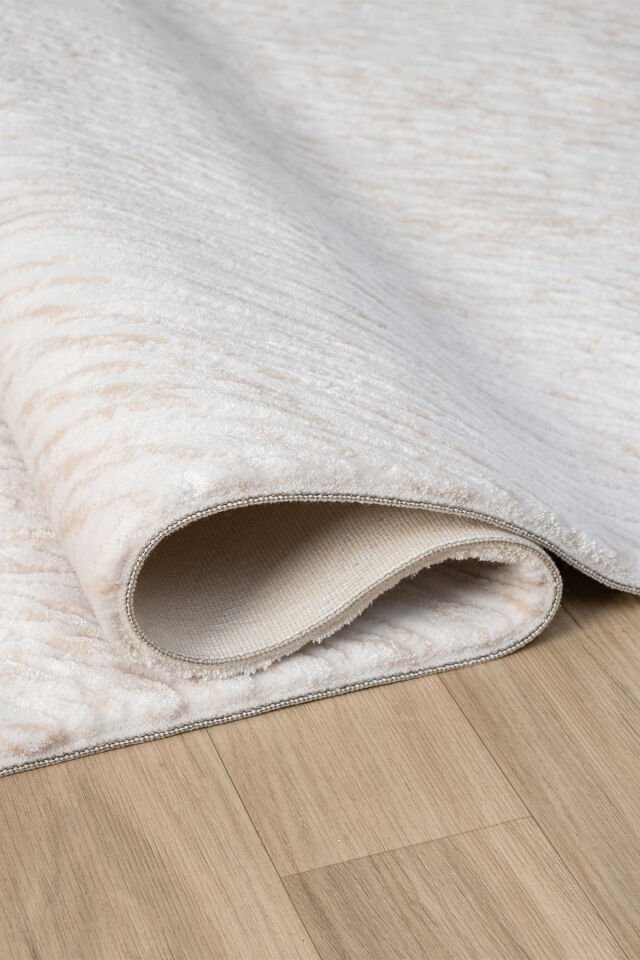 Seyran Halı Lima 0555 Bej Akrilik Pamuk Taban Modern Saçaklı Halı