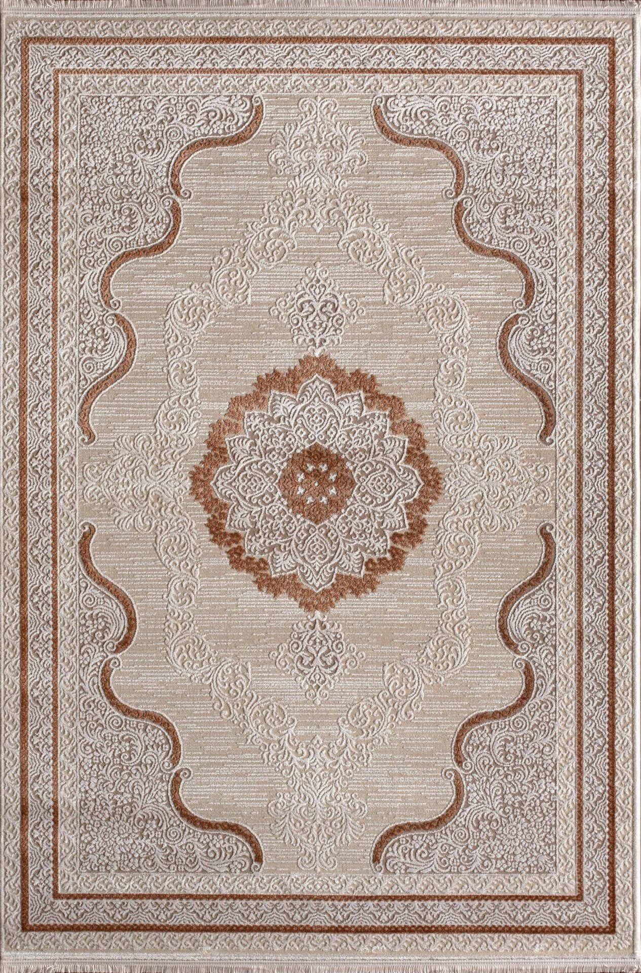 Artemis Halı Lia 01128A Bej Terra Akrilik Klasik Çerçeveli Oturma Odası ve Salon Halısı