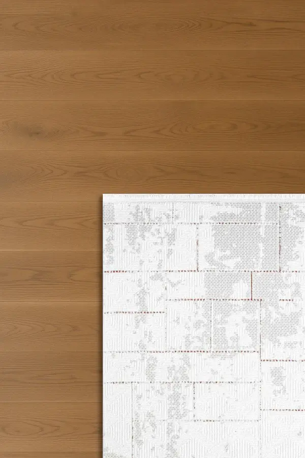 Atlas Halı Hermes HU04A Beyaz Gri Yumuşak Dokulu Akrilik Makine Dokuması Halı