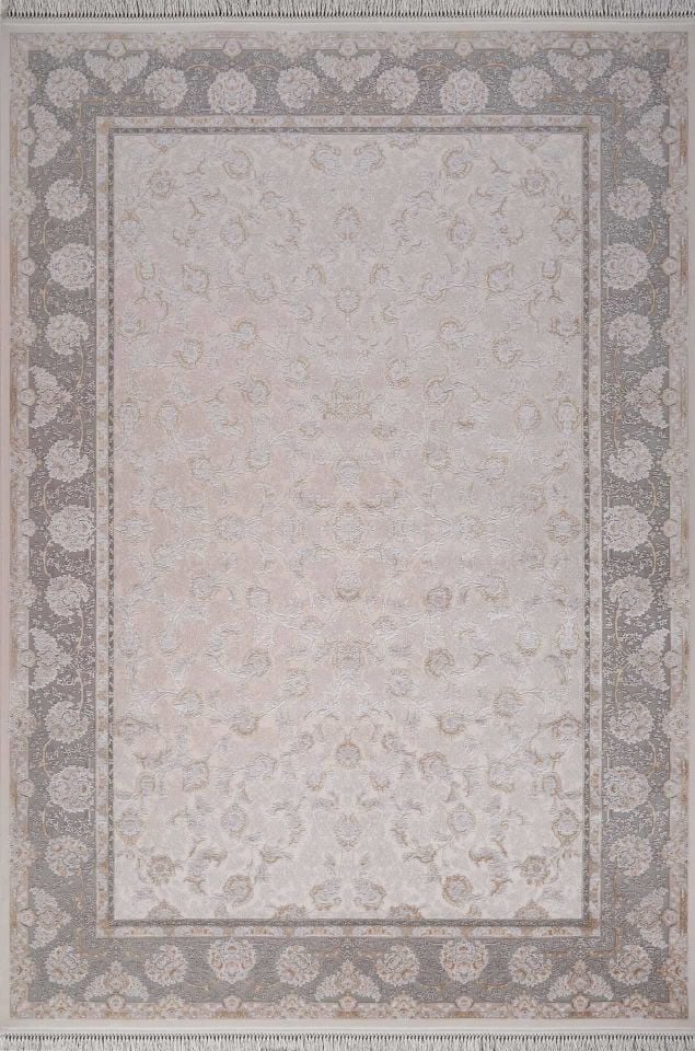 Artemis Halı Palace 05195A Bej Kemik Viskon Akrilik Çerçeveli Motifli Klasik Salon Halısı