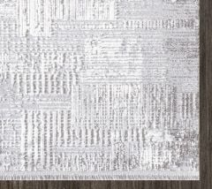 Artemis Halı Runner 5007B Gri Kemik Akrilik Saçaklı Modern Oturma Odası ve Salon Halısı