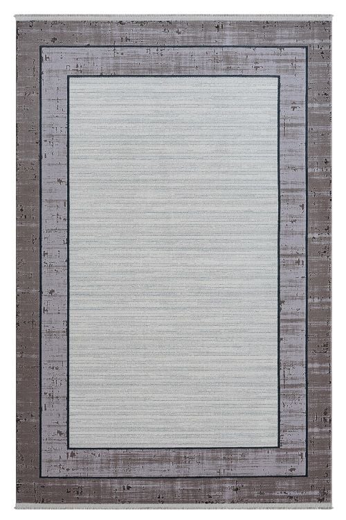 Seyran Halı Ahlat 7053 Mavi Akrilik Çerçeveli Dokuma Taban Saçaklı Modern Şık Halı