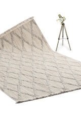 Etnik 1005 Hav Toz Vermez Yumuşak Dokulu Etnik Örgü Desenlere Sahip Modern Gri Kahverengi İskandinav Halı