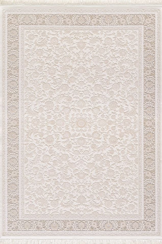 Artemis Halı Palace 5201E Krem Vizon Viskon Akrilik Çerçeveli Motifli Klasik Salon Halısı
