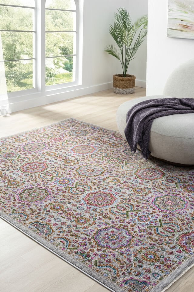 Seyran Halı Monde Multi 802 Etnik Desen Dokuma Taban Polyester Klasik Şık Halı