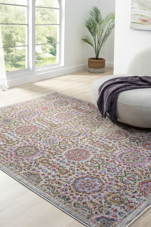 Seyran Halı Monde Multi 802 Etnik Desen Dokuma Taban Polyester Klasik Şık Halı
