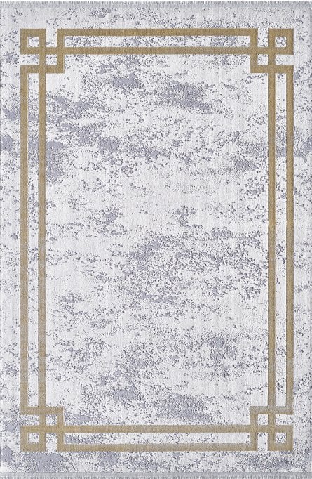 Pierre Cardin Halı La-Vita QT07C Gri Sarı Yumuşak Dokulu Modern Desenli Şık ve Kullanışlı Üst Kalite Halı
