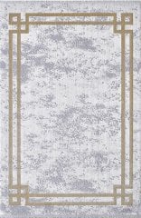 Pierre Cardin Halı La-Vita QT07C Gri Sarı Yumuşak Dokulu Modern Desenli Şık ve Kullanışlı Üst Kalite Halı