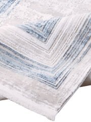 Nexus Halı Nalia 4005 Mavi Akrilik Saçaklı Çerçeveli Klasik Halı